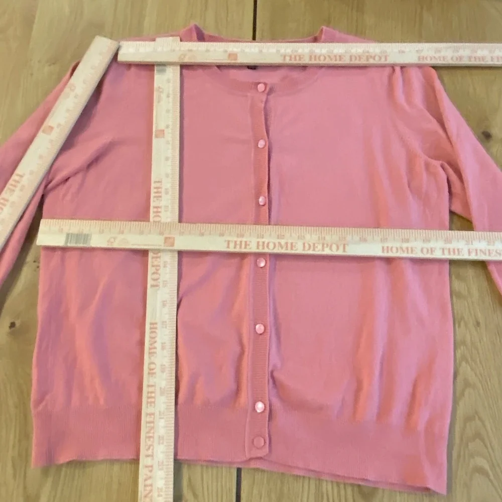 Talbots Womens Cardigan Sweater Pima Cotton 3/4 Sleeve‎ Petal Pink XL Petite